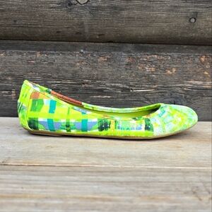 Nine West Blustery Y2K Art Pop Rouched Round Toe Comfort Ballet Flats 7M